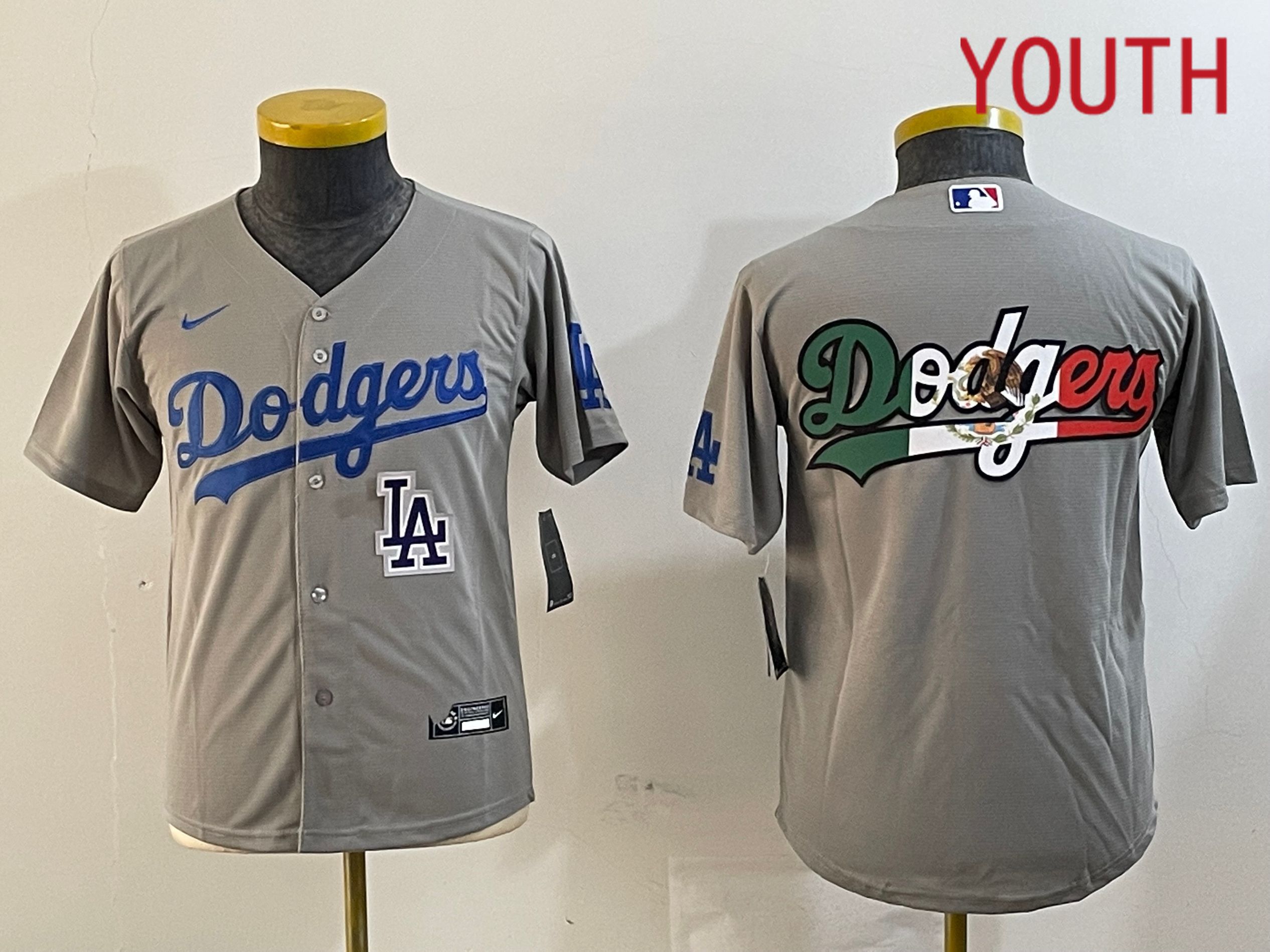 Youth Los Angeles Dodgers Blank Grey Game 2024 Nike MLB Jersey style 12163->youth mlb jersey->Youth Jersey